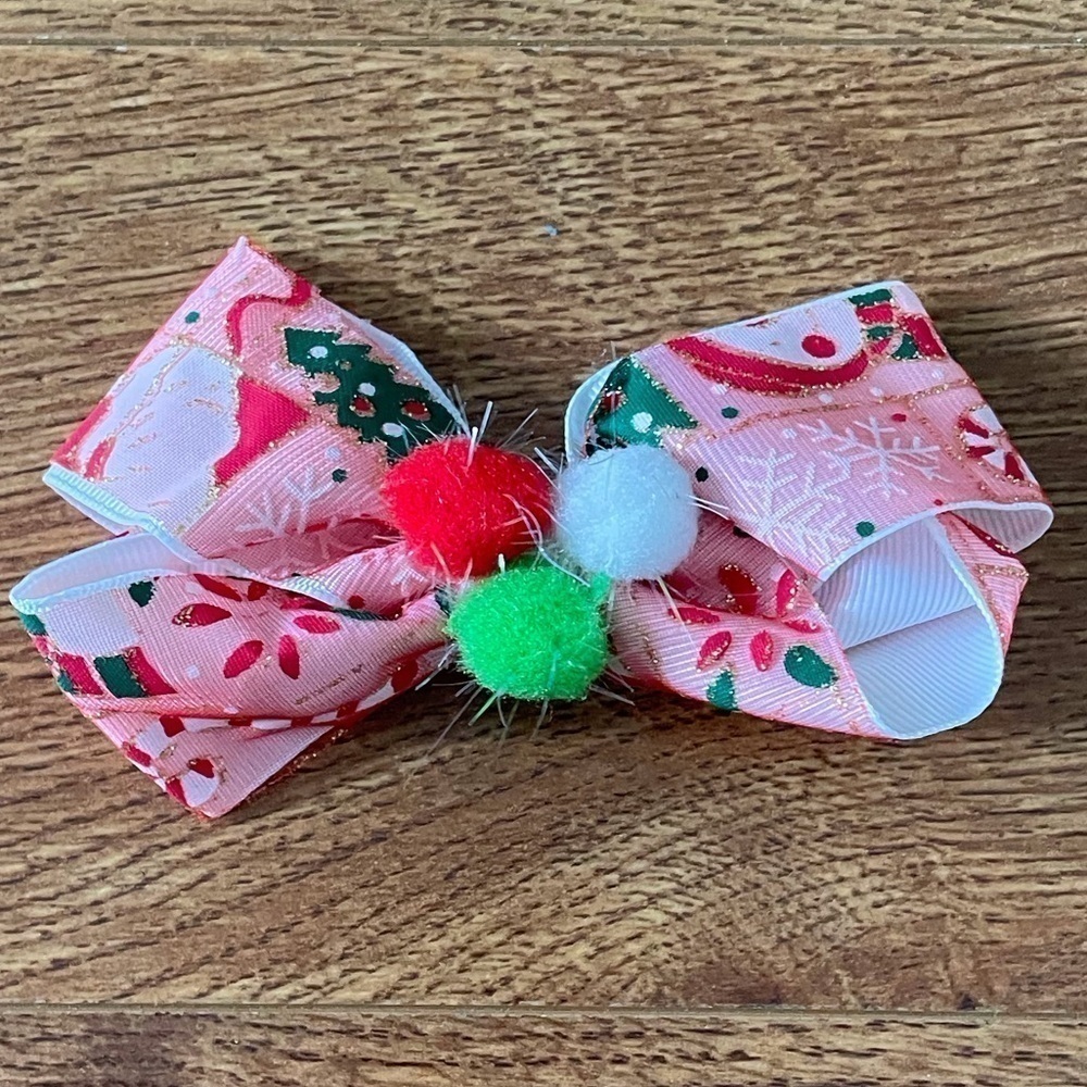 Christmas handmade hair bow clip